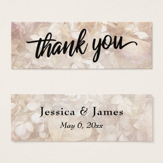 Vintage Blumentypografie Danke Gastgeschenk Hochze (Vorne & Hinten)
