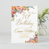 Vintage Blumenüberraschung 70. Geburtstagsparty Einladung (Stehend Vorderseite)