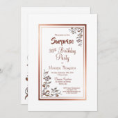 Vintage Blumenüberraschung an der Goldgrenze 30. G Einladung (Vorne/Hinten)