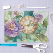 Vintage Blumenuhr Seidenpapier (Handwerk)