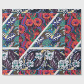 Vintage Blumenvarianten Quatre Vingt Six Motifs Geschenkpapier (Flach)