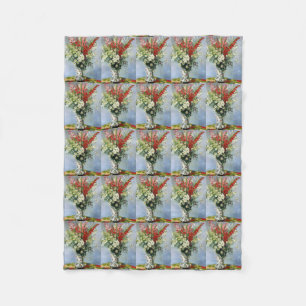 Vintage-Blumenvase-Blumenstrauß-Monet-berühmter-Kü Fleecedecke