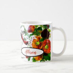 vintage Blumenvase-Logo personalisierte Kaffeetass Kaffeetasse