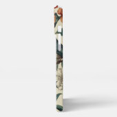 Vintage Blumenvögel Botanisches Muster Monogramm iPhone Hülle (Linke Seite)