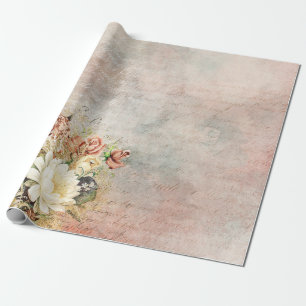 Vintage Blumenvogel Geschenkpapier