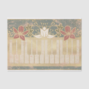 Vintage Blumenvorhang Klavier Seidenpapier