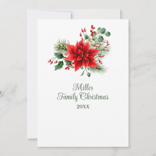 Vintage Blumenweihnachtsfeier Party Einladung (Rückseite)