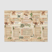 Vintage Blumenweihnachtsmusik auf dem Altbau Seidenpapier (Vorderseite)