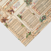 Vintage Blumenweihnachtsmusik auf dem Altbau Seidenpapier (Ausschnitt)