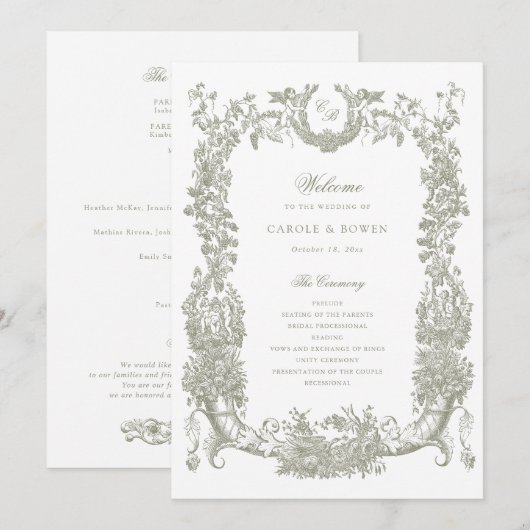 Vintage Blumenweindecke Programm (Vorne/Hinten)