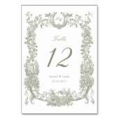 Vintage Blumenweindecke Tischnummer (Vorderseite)