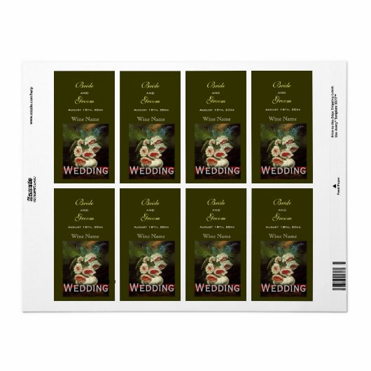 Vintage Blumenweinetiketten (Vorne)