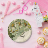 Vintage Blumenweiße Blume Hochzeit Pappteller (Party)