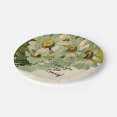 Vintage Blumenweiße Blume Hochzeit Pappteller (Schrägansicht)