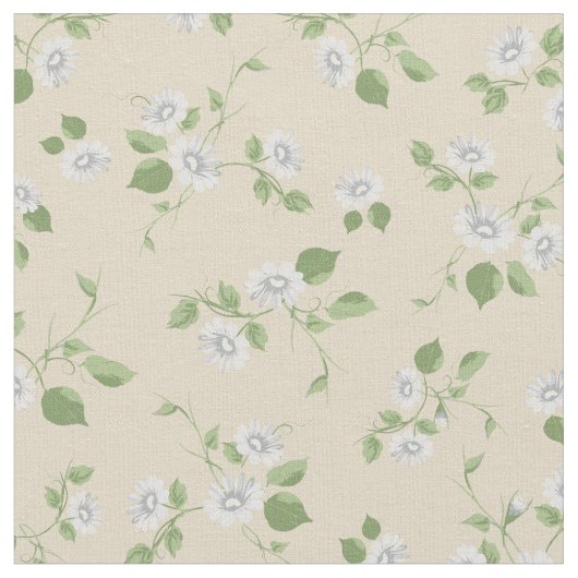 Vintage Blumenweiße Milchsorten Stoff (Nahaufnahme)