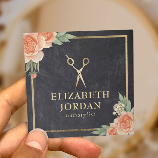 Vintage Blumenwelt Sass Café - Wine Bar Quadratische Visitenkarte