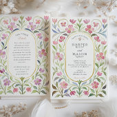 Vintage Blumenwetterhochzeit Einladung