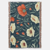 Vintage Blumenwirbeldecke - Dicke Mohnblüte Blume Decke (Vorderseite Vertikal)