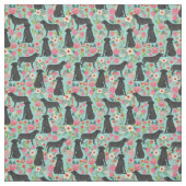 Vintage Blumenzange aus schwarzem Lab Stoff (Muster)