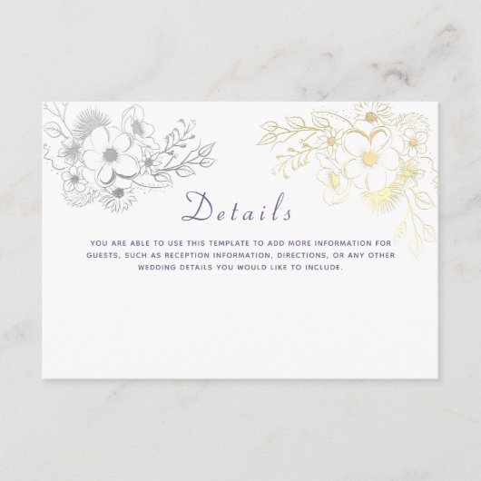 Vintage Blumenzettel Begleitkarte (Vorderseite)