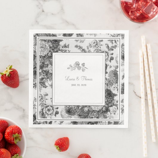 Vintage Blumenzettel & Date Classic Serviette (Beispiel)