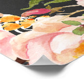 Vintage Blumenzettelkarte für die Kopfplatte Poster (Ecke)