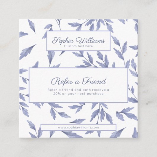 Vintage Blumenzilloskarte Empfehlungskarte (Vorderseite)