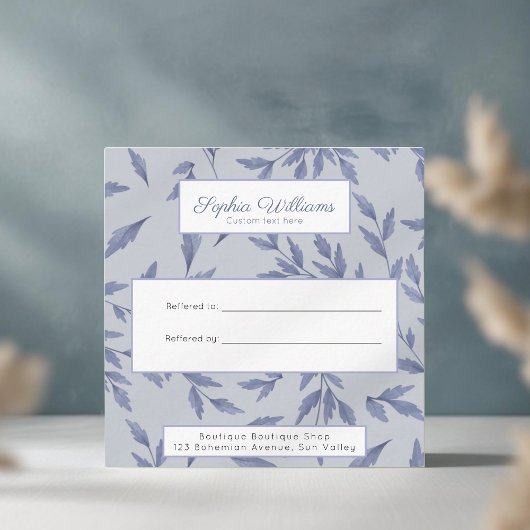 Vintage Blumenzilloskarte Empfehlungskarte