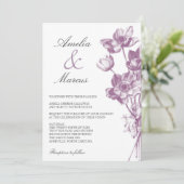 Vintage Blumenzwiebeleinladung / Weiß Einladung (Stehend Vorderseite)