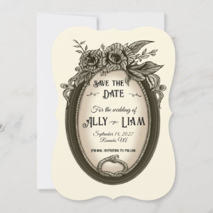 Vintage Blumige Antike Save The Date Einladung