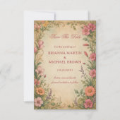 Vintage Blumige Botanik Save The Date (Vorderseite)