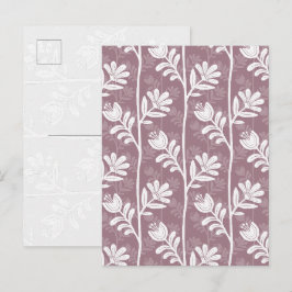Vintage Blumige Rose Mauve Botanische Silhouette Postkarte