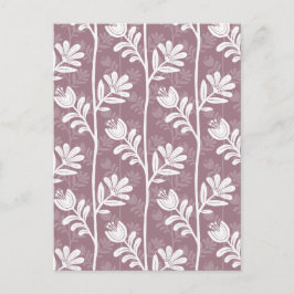 Vintage Blumige Rose Mauve Botanische Silhouette Postkarte