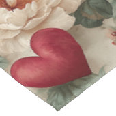 Vintage Blumige Valentinstag-Muster Tischdecke (Schrägansicht)
