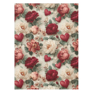 Vintage Blumige Valentinstag-Muster Tischdecke
