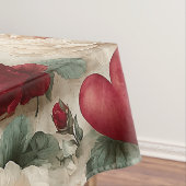 Vintage Blumige Valentinstag-Muster Tischdecke (Beispiel)