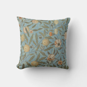 Vintage Blumige William Morris Frucht Blau Blumenm Kissen