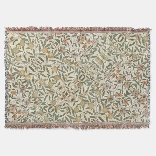 Vintage Blumige William Morris Frucht Decke (Vorderseite)
