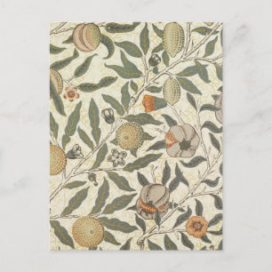 Vintage Blumige William Morris Frucht Feiertagspostkarte