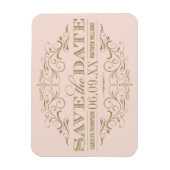 Vintage Blush Antik Flourish Save-the-Date Magnet (Vertikal)