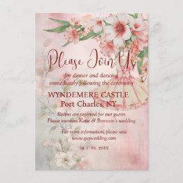 Vintage Blush Dress QR Code Hochzeit Begleitkarte