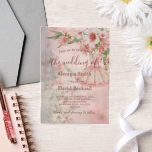 Vintage Blush Dress Wedding Pergament Einladungen