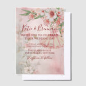 Vintage Blush Dress Wedding Pergament Einladungen (Versetzt)