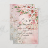 Vintage Blush Dress Wedding RSVP Karte (Vorne/Hinten)