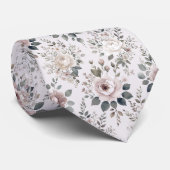 Vintage Blush Floral  Krawatte (Gerollt)