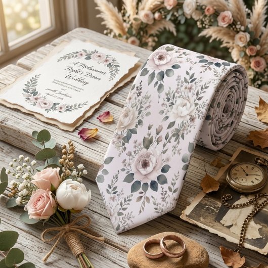 Vintage Blush Floral  Krawatte