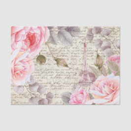 Vintage Blush Floral Rose Alte Buchstabentreue Seidenpapier