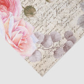 Vintage Blush Floral Rose Alte Buchstabentreue Seidenpapier (Ausschnitt)