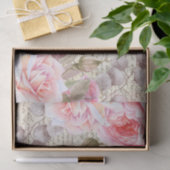 Vintage Blush Floral Rose Alte Buchstabentreue Seidenpapier (Geschenk)