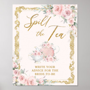 Vintage Blush Florale Brautparty - Tratsch nicht,  Poster